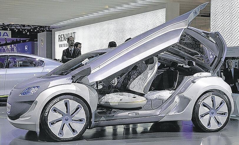 Das Renault concept car Zoe Z.E., hier noch mit Flügeltüren: Die Produktion des Kleinwagens soll im Jahr 2012 beginnen.