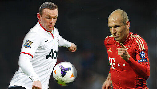 Wayne Rooney (l) und Arjen Robben. Wayne Rooney (l) und Arjen Robben.