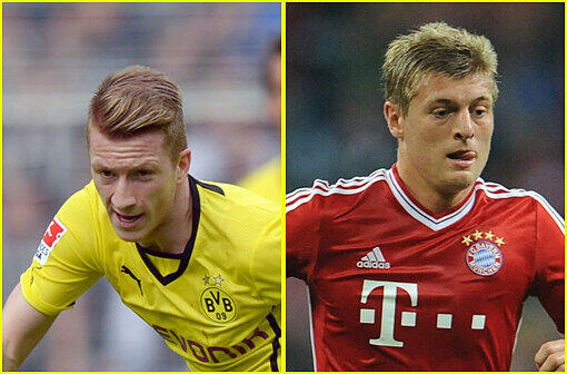 REUS vs. KROOS&bdquo;Immer wenn du denkst, jetzt reicht&rsquo;s nicht mehr, spielt Kroos einen Traumpass. Man tut ihm Unrecht, wenn man ihn auf seine Körpersprache reduziert. Reus ist viel torgefährlicher &ndash; das Spektakulärste, was Deutschland aktuell zu bieten hat. In der Form Startelf-Garantie in Brasilien. Wäre einer für Bayern...&ldquo;Punkt für Dortmund. Stand: 3,5:4,5
