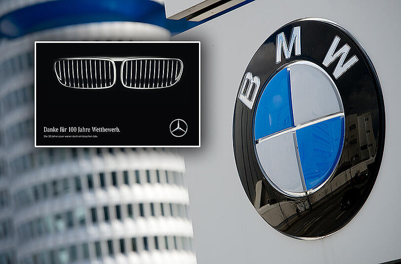 "Danke für 100 Jahre Wettbewerb" - Mercedes stichelt gegen den Konkurrenten BMW