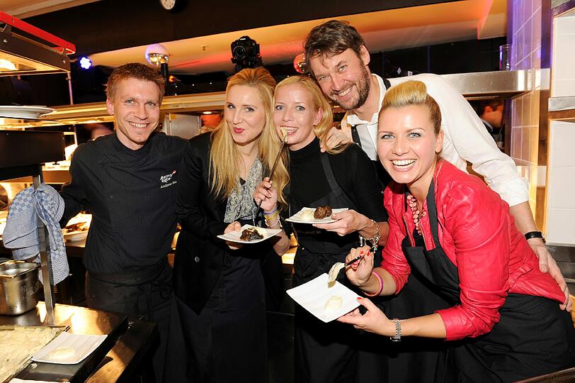 Andreas Senn, Laura Sophia Landauer, Georgia Schultze Wolfgang Otto und Jessica Boers auf der 181 Trüffel-Küchenparty.