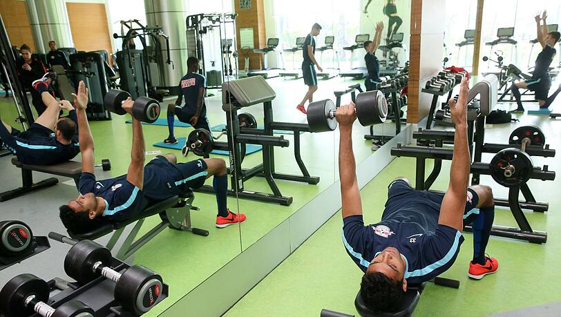 Kraftraum der Anlage: Auch RB Leipzig residierte bereitete sich bereits in diesem Hotel auf die Rückrunde vor. Kraftraum der Anlage: Auch RB Leipzig residierte bereitete sich bereits in diesem Hotel auf die Rückrunde vor.