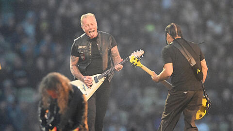 Metallica-Sänger und -Gitarrist James Hetfield im Münchner Olympiastadion.