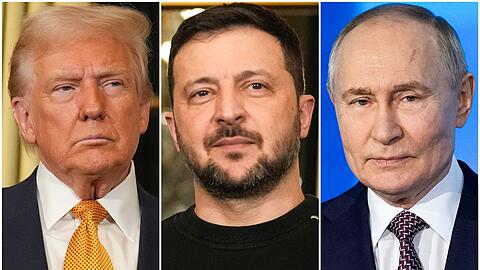 Trump, Selenskyj und Putin: Gelingt eine Einigung im Ukraine-Krieg? (Archivbild)