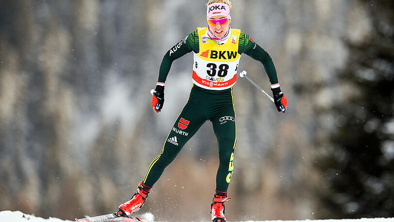 Stefanie Böhler beim Weltcup Sprint Freistil der Damen Anfang Dezember 2017 in Davos (Schweiz).