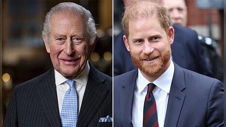 K&ouml;nig Charles und Prinz Harry trennten am Mittwoch nur wenige Kilometer.