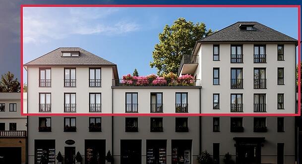 In diesem Bereich (rot) wäre das Penthouse möglich. In diesem Bereich (rot) wäre das Penthouse möglich.