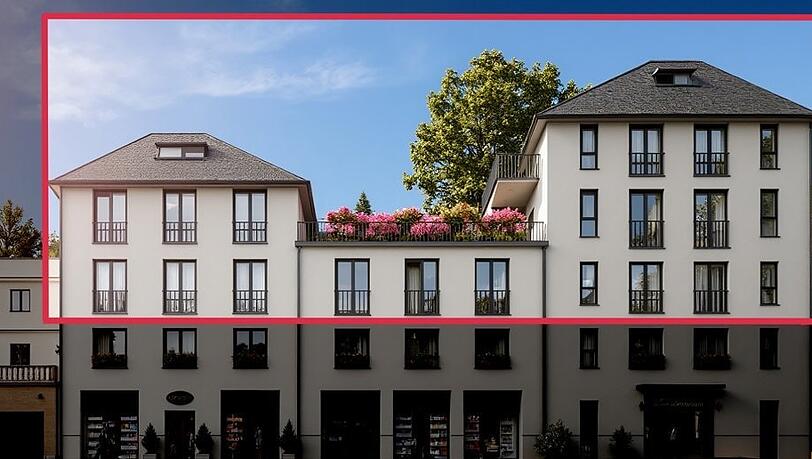 In diesem Bereich (rot) wäre das Penthouse möglich. In diesem Bereich (rot) wäre das Penthouse möglich.