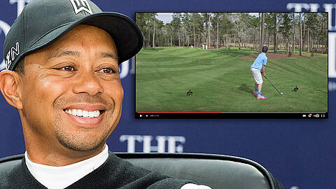 Tiger Woods pausiert derzeit verletzt. Das Hole-in-One des Buben riss ihn trotzdem völlig vom Hocker.