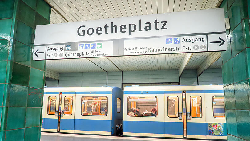 Die U-Bahnstationen Goetheplatz und Poccistraße sind vorerst bis zum 18. September 2026 gesperrt. (Archivbild) Die U-Bahnstationen Goetheplatz und Poccistraße sind vorerst bis zum 18. September 2026 gesperrt. (Archivbild)