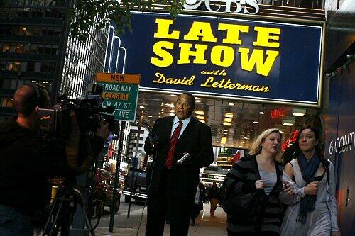 Reporter vor der Late-Night-Show von David Letterman