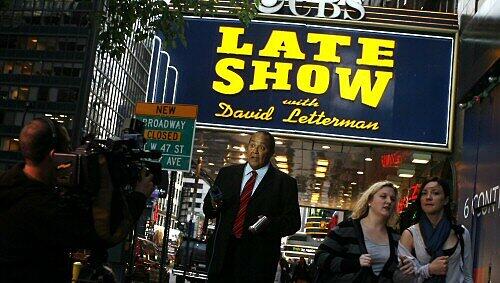 Reporter vor der Late-Night-Show von David Letterman Reporter vor der Late-Night-Show von David Letterman