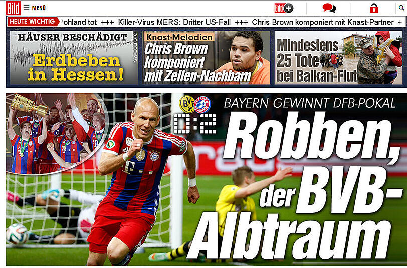 Bild.de erklärt Arjen Robben zum Albtraum für den BVB.