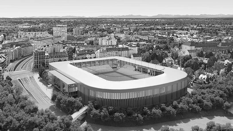 Modern und hell wirkt dieser Entwurf fürs Grünwalder Stadion. Modern und hell wirkt dieser Entwurf fürs Grünwalder Stadion.