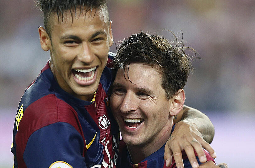 Sie sollen das IMage der FIFA zumindest ein bisschen aufpolieren: Die Copa América Stars Neymar (links; Brasilien) und Messi (Argentinien)