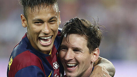 Sie sollen das IMage der FIFA zumindest ein bisschen aufpolieren: Die Copa América Stars Neymar (links; Brasilien) und Messi (Argentinien)