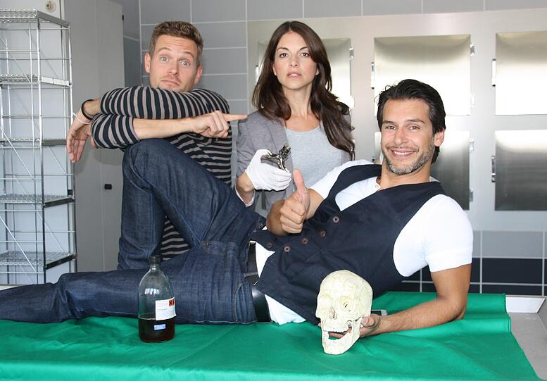 Joscha Kiefer (li.) mit Florian Odendahl und Bianca Hein