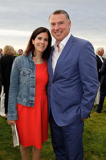 Katja Suding (FDP) mit Lebensgefährte Udo Riglewski Baumanns Promi Krebsessen in Morsum auf Sylt