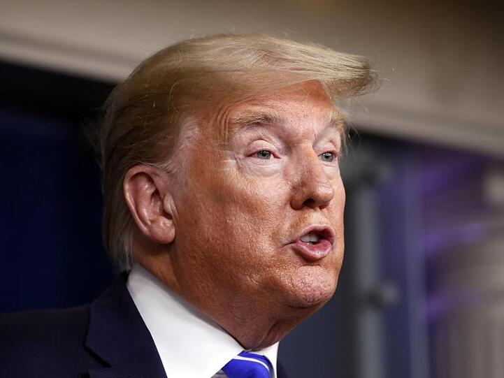 US-Präsident Trump spricht im Weißen Haus über das Coronavirus.