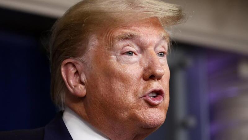 US-Präsident Trump spricht im Weißen Haus über das Coronavirus. US-Präsident Trump spricht im Weißen Haus über das Coronavirus.