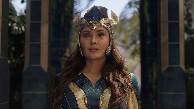 "Ich bin nicht die klassische Superheldin, wie man sie sich vielleicht vorstellt": Von ihrer Rolle im Marvel-Abenteuer "Eternals" war Salma Hayek schwer begeistert. "Ich bin nicht die klassische Superheldin, wie man sie sich vielleicht vorstellt": Von ihrer Rolle im Marvel-Abenteuer "Eternals" war Salma Hayek schwer begeistert.