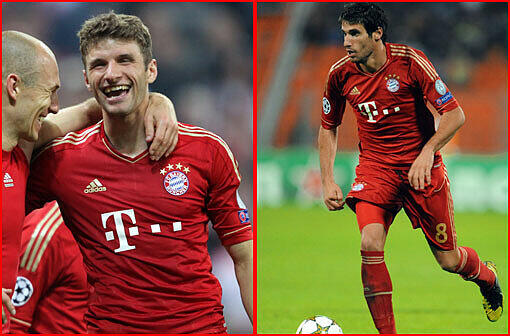 Javi Martinez, Thomas Müller: 50 Prozent. Noch im Stand-by-Modus. In Gladbach sparten sie Kräfte und Emotionen. Doch gerade Müller geht mit Anpfiff stets von null auf hundert.