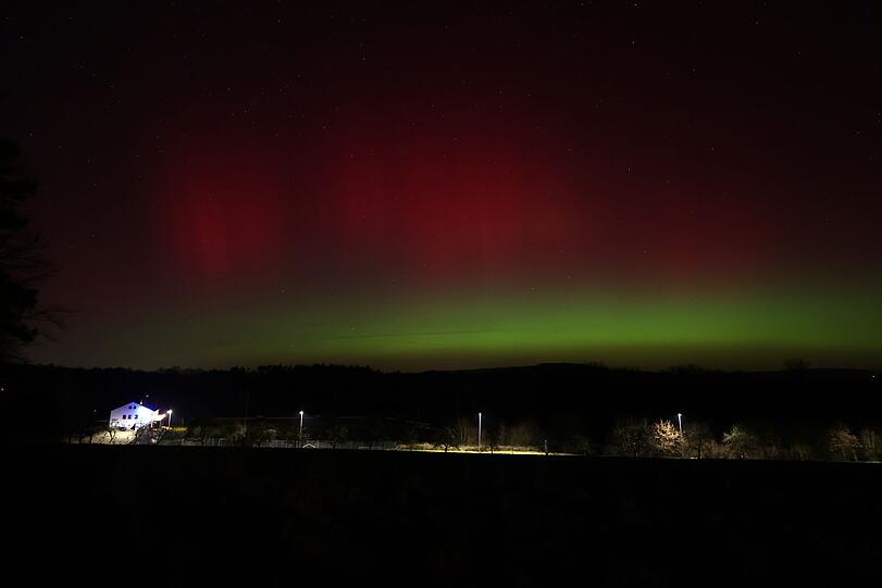 Auch in Oberfranken leuchteten die Polarlichter.