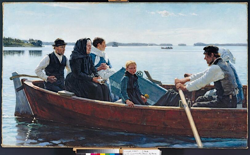 Albert Edelfelts "Leichenzug des Kindersarges" aus dem Jahr 1879.