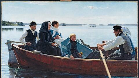 Albert Edelfelts "Leichenzug des Kindersarges" aus dem Jahr 1879.