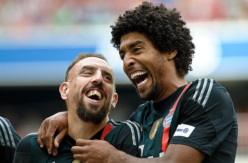Hatten viel Spaß miteinander: Franck Ribéry und Dante (rechts).