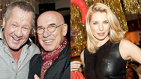 Hugo Bachmaier hat Geburtstag und Promis feiern mit dem Münchner Gastronomen. Im Bild: Hugo Bachmaier, Otto Retzer, Giulia Siegel
