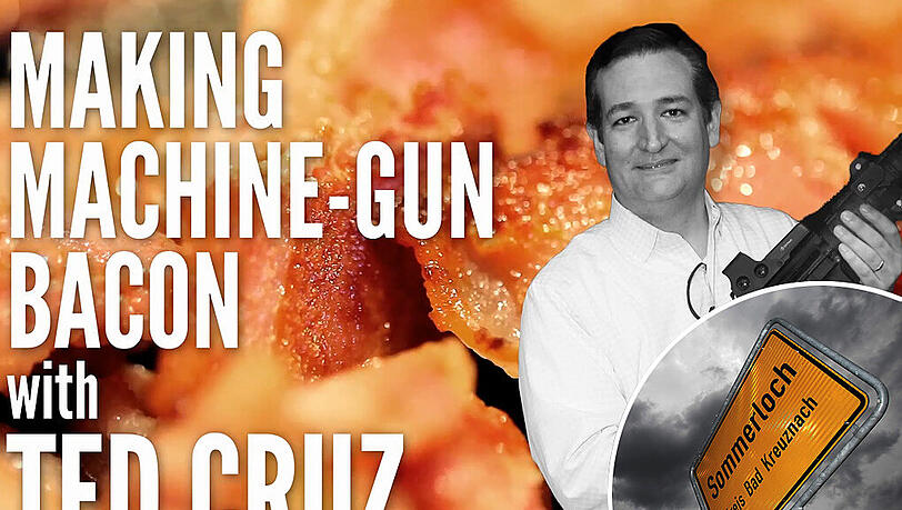 Machine Gun Bacon: US-Senator Ted Cruz brät seinen Speck mit dem Maschinengewehr.