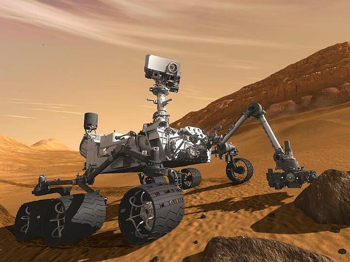 Ein Modellbild der "Curiosity".