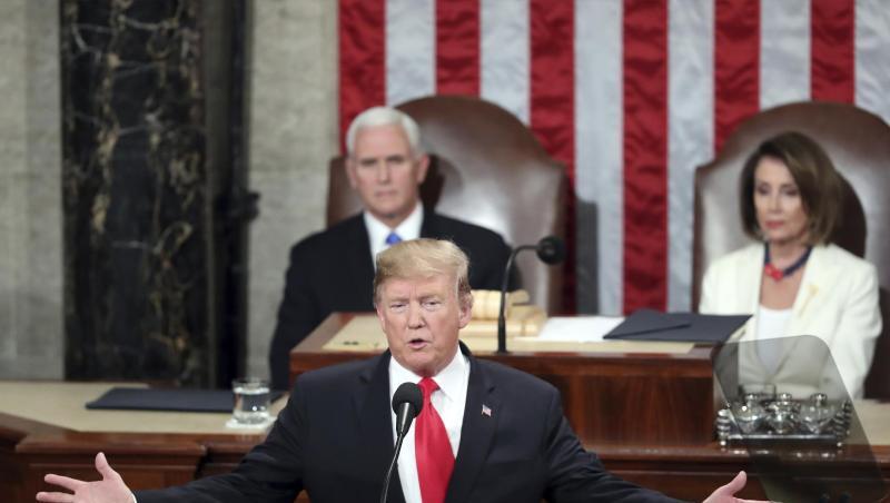 "Große Nationen kämpfen keine endlosen Kriege.": US-Präsident Donald Trump bei seiner Ansprache zur Lage der Nation vor dem Kongress in Washington. "Große Nationen kämpfen keine endlosen Kriege.": US-Präsident Donald Trump bei seiner Ansprache zur Lage der Nation vor dem Kongress in Washington.
