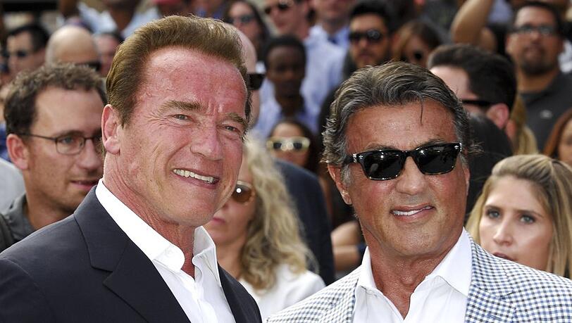 Arnold Schwarzenegger (l.) und Sylvester Stallone (r.) bei einem gemeinsamen Auftritt 2019.