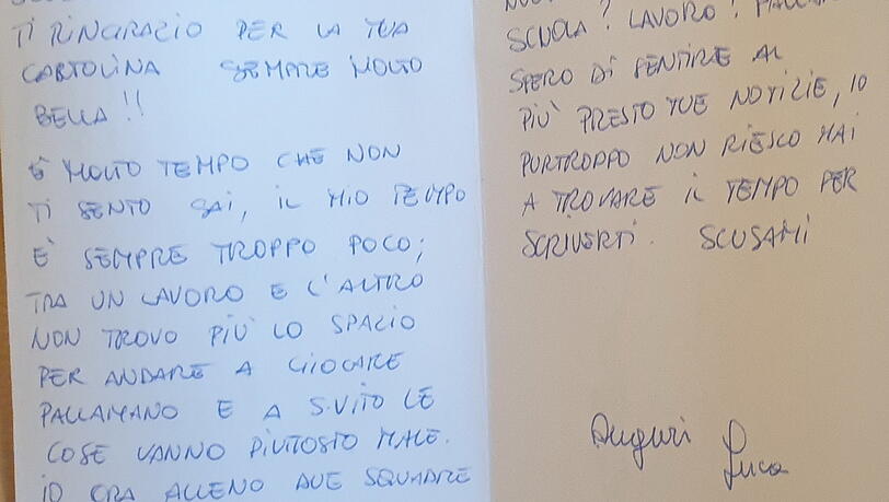 Ein Brief von Luca aus Schio. Ein Brief von Luca aus Schio.