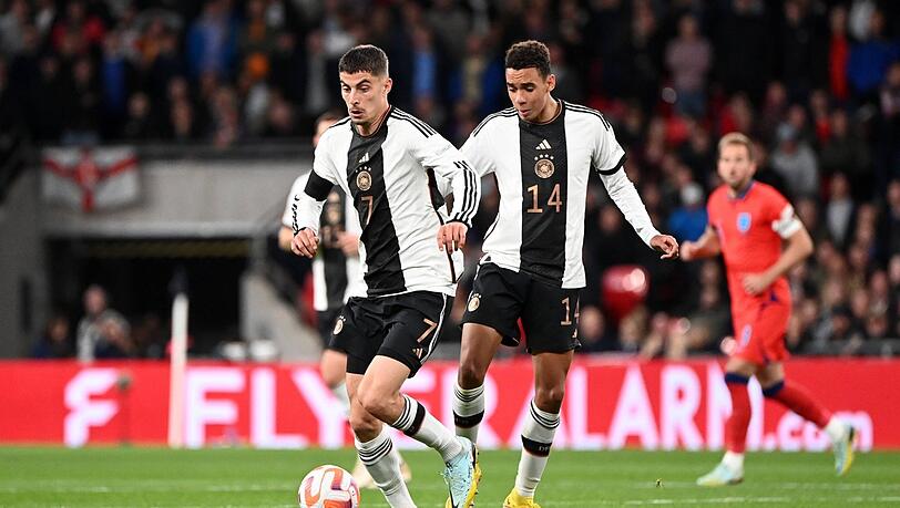 "Kai und Jamal haben es richtig gut gemacht", sagt Bundestrainer Hansi Flick über Havertz (l.) und Musiala.