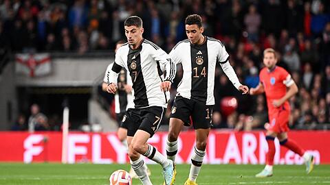 "Kai und Jamal haben es richtig gut gemacht", sagt Bundestrainer Hansi Flick über Havertz (l.) und Musiala.
