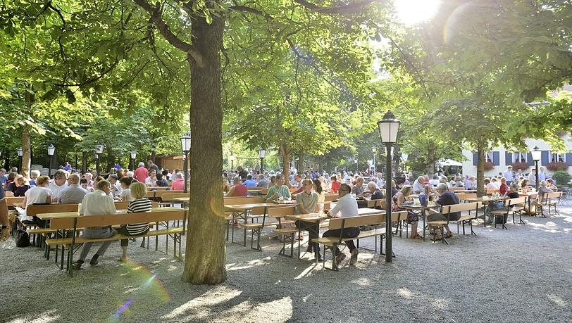 Der Aumeister-Biergarten.