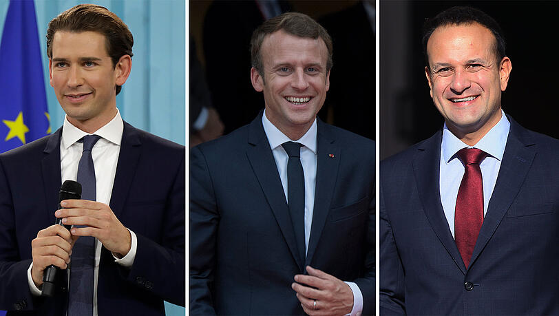 Charismatisch (v. l.): ÖVP-Chef Sebastian Kurz, Frankreichs Präsident Emmanuel Macron und der irische Premierminister Leo Varadkar. Charismatisch (v. l.): ÖVP-Chef Sebastian Kurz, Frankreichs Präsident Emmanuel Macron und der irische Premierminister Leo Varadkar.