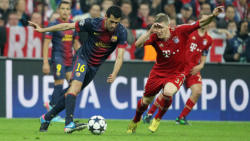 Jubel beim FC Bayern: Die Münchner gewinnen im Hinspiel des Champions-League-Halbfinals mit 4:0 gegen den FC Barcelona. Das Spiel ist auf den Tag genau fünf Jahre her. Klicken Sie sich durch die Bilder.
