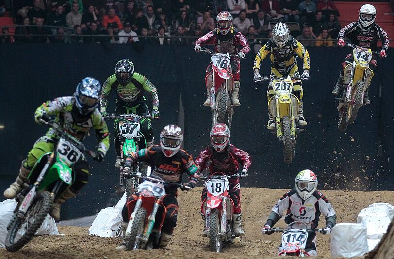 Immer ein Spektakel: Motocross in der Olympiahalle.