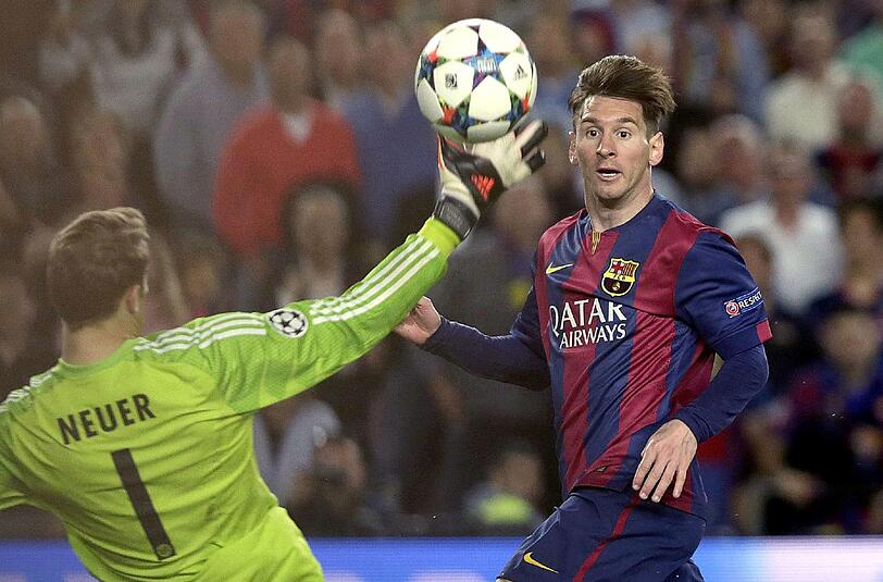 Lionel Messi trifft beim Champions-League-Spiel gegen FC Bayern zum 2:0