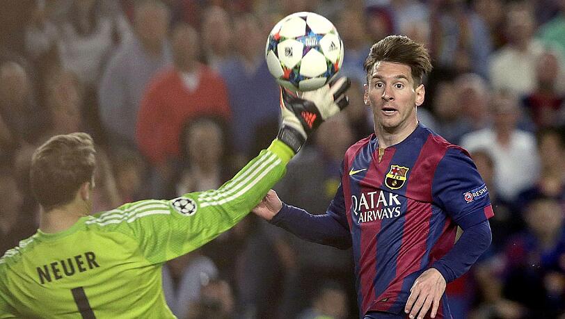 Lionel Messi trifft beim Champions-League-Spiel gegen FC Bayern zum 2:0 Lionel Messi trifft beim Champions-League-Spiel gegen FC Bayern zum 2:0