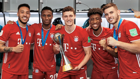 Bayerns French Connection (v.l.): Corentin Tolisso, Bouna Sarr, Benjamin Pavard, Kingsley Coman und Lucas Hernández.
