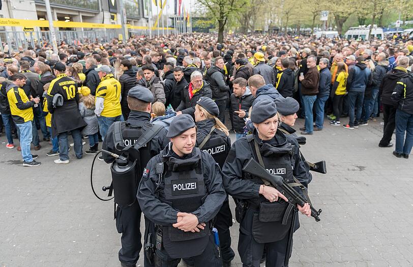 Champions League im Ausnahmezustand ... die Bilder vor dem Viertelfinal-Hinspiel Dortmund gegen Real am Mittwoch.