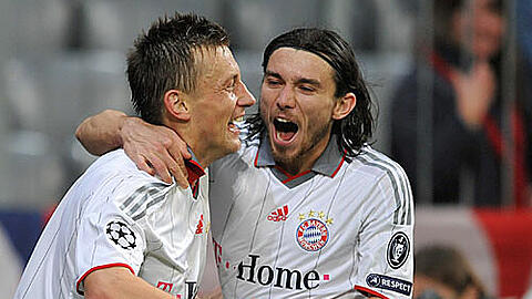 Landsmänner und Freunde: Bayerns kroatische Nationalspieler Ivica Olic (l.) und Danijel Pranjic.