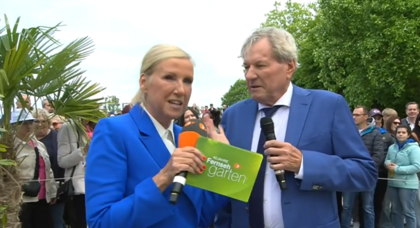 Andrea Kiewel musste Bernhard Brink spontan aus dem Bild schicken.