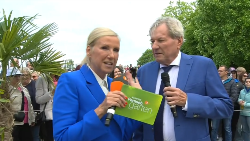 Andrea Kiewel musste Bernhard Brink spontan aus dem Bild schicken.