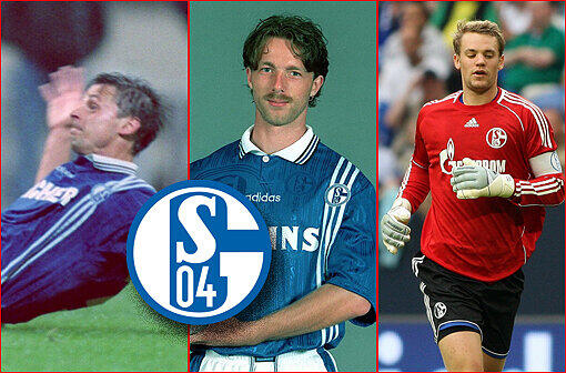 Schalke 04: Wie Leverkusen schaffte es auch Schalke in der Bundesliga nie, Meister zu werden. Aber auch dort bedient sich der Rekordchampion. Nach dessen drei Toren im legendären 6:6 im DFB-Pokal verpflichten sie Olaf Thon (allerdings nach Schalker Abstieg), ein Jahr nach Schalkes UEFA-Cup-Sieg 1997 holen sie Thomas Linke, nach dem Halbfinal-Einzug der Gelsenkirchener in der Champions League 2011 wechselt Torhüter Manuel Neuer die Seiten. Keine Abwerbungen gab es lediglich beim HSV in den frühen 80ern und bei Dortmund Mitte der 90er.